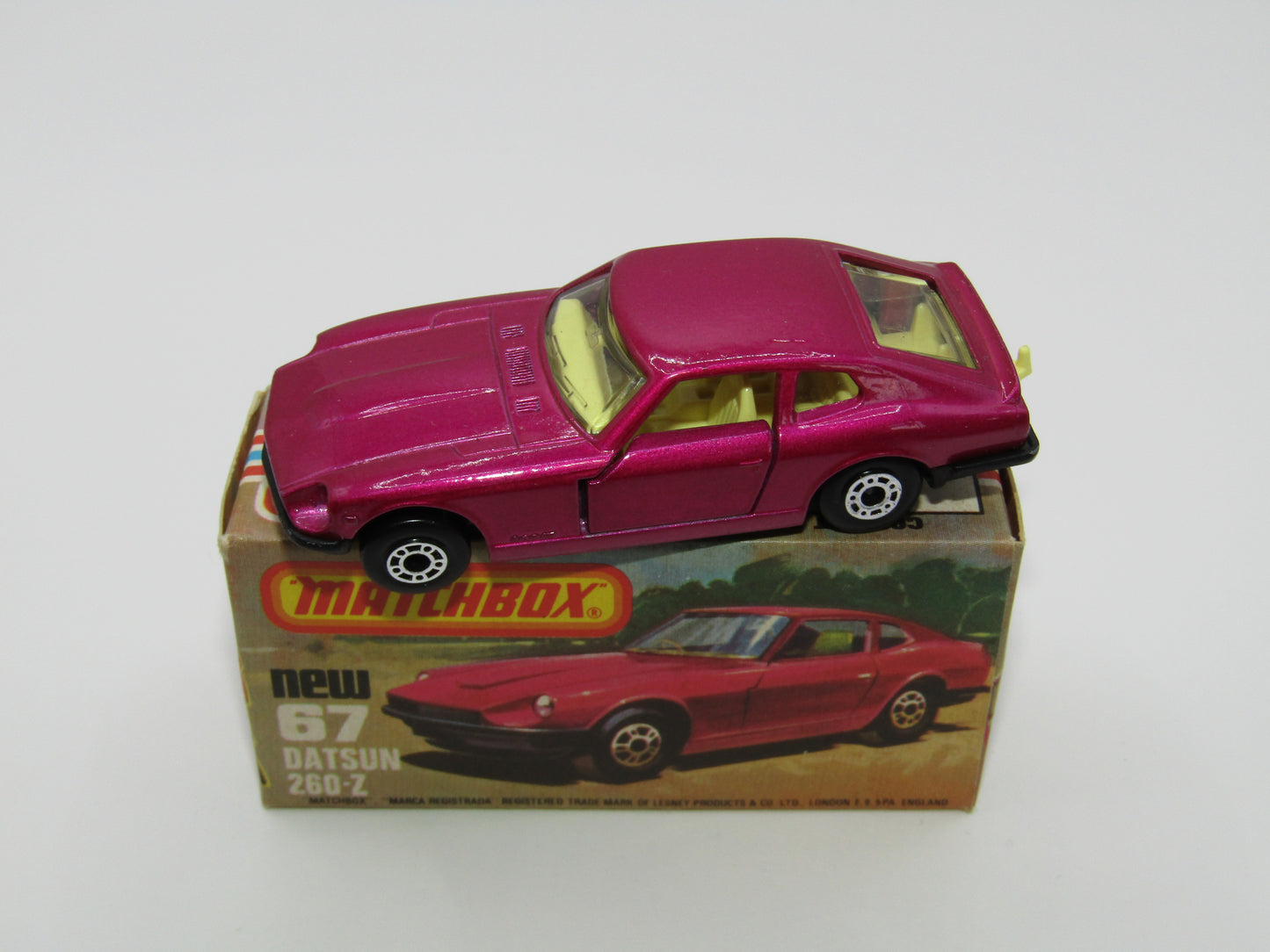 Matchbox Superfast 67C Datsun 126X Purple FLAT Black Base