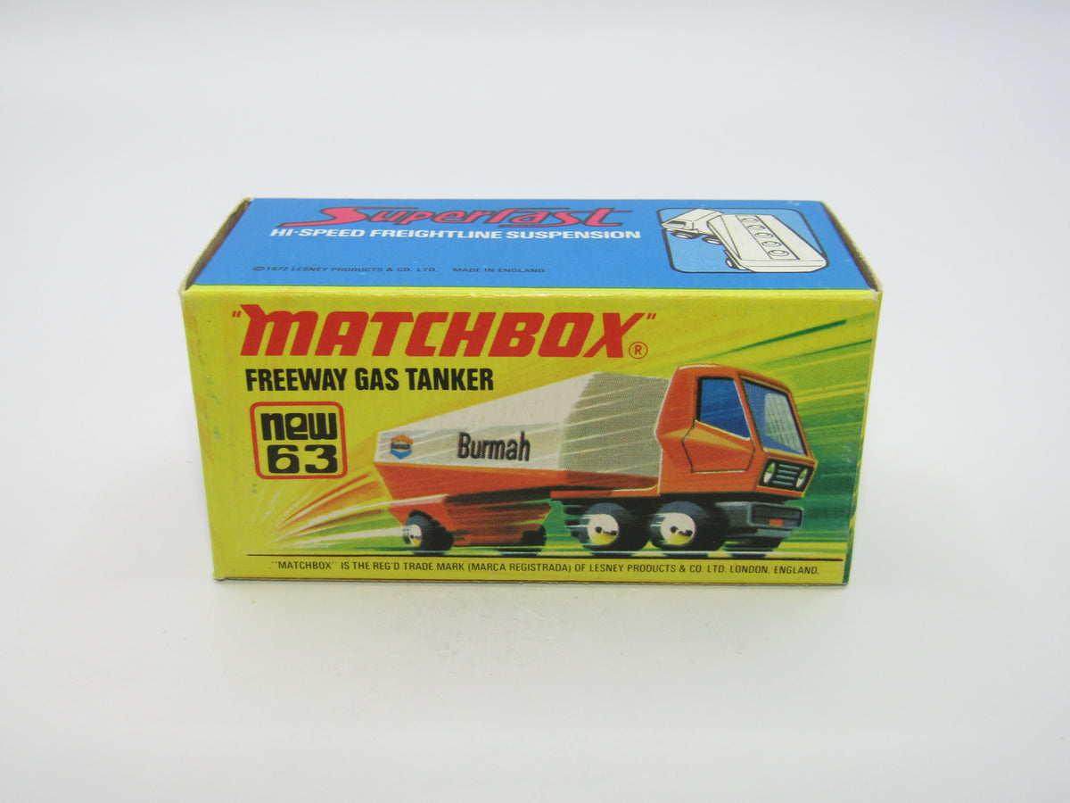 Matchbox Superfast 63B Freeway Gas Tanker Burmah BOX MATCHER Very Rare