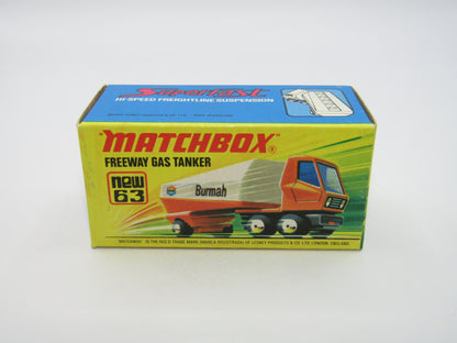 Matchbox Superfast 63B Freeway Gas Tanker Burmah BOX MATCHER Very Rare