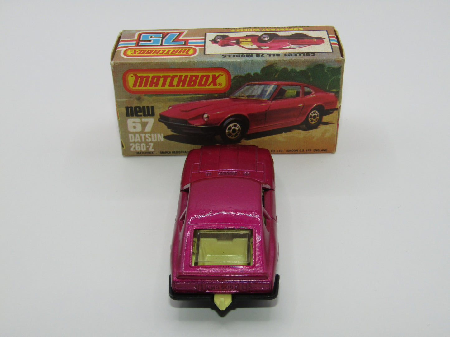 Matchbox Superfast 67C Datsun 126X Purple FLAT Black Base
