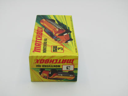 Matchbox Superfast 3B Monteverdi Hai Orange "3" Label PALE BLUE windows & YELLOW Interior