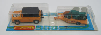 Matchbox Superfast Twin Pack TP-8 FRENCH Issue with Field Car & Motorcycle Trailer