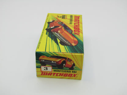 Matchbox Superfast 3B Monteverdi Hai Orange "3" Label PALE BLUE windows & YELLOW Interior