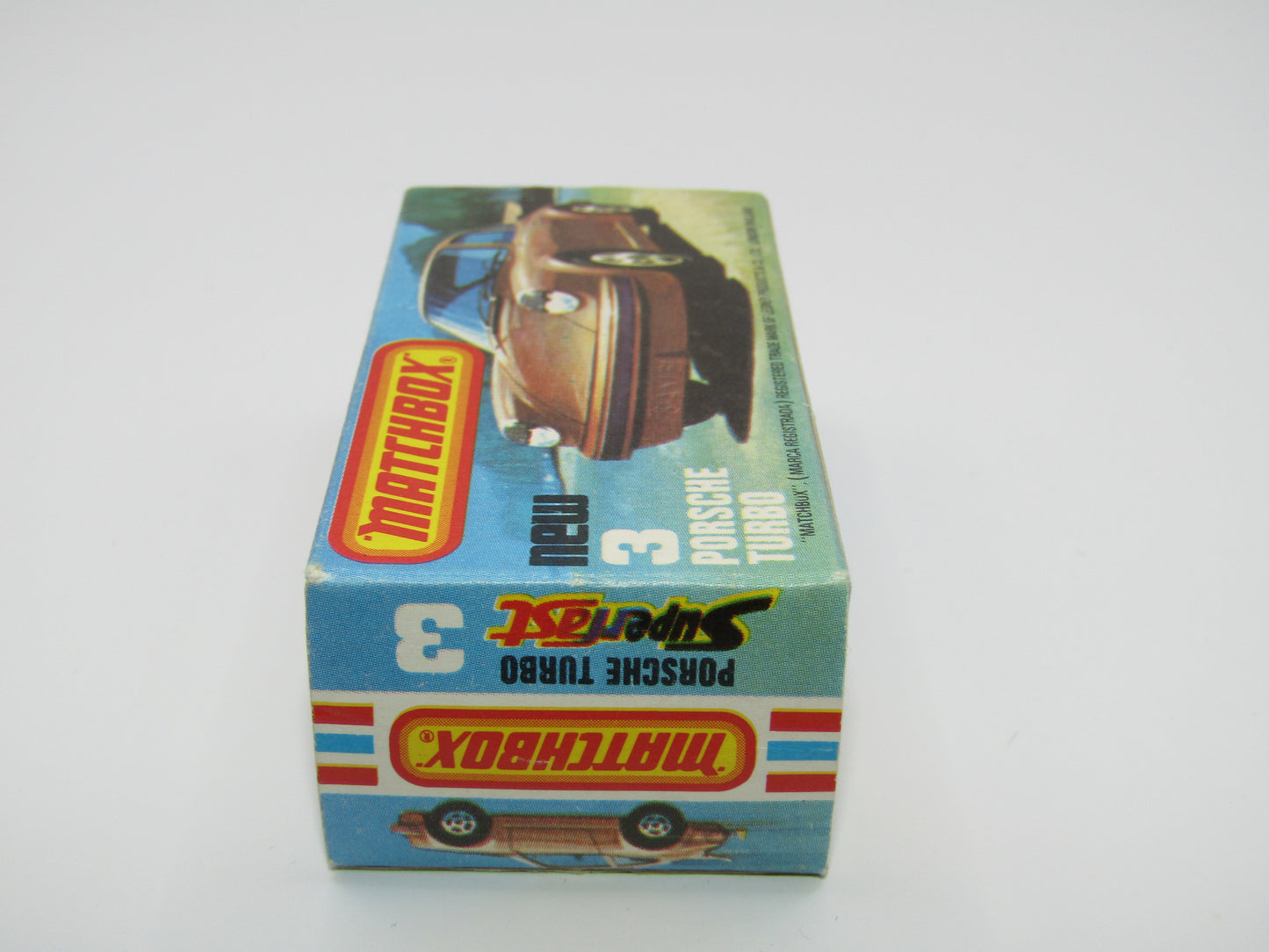 Matchbox Superfast 3C Porsche Turbo MATT SILVER GREY body, Red Interior BROWN Base