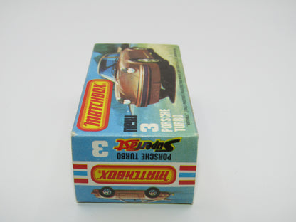 Matchbox Superfast 3C Porsche Turbo MATT SILVER GREY body, Red Interior BROWN Base