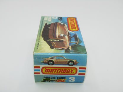 Matchbox Superfast 3C Porsche Turbo MATT SILVER GREY body, Red Interior BROWN Base