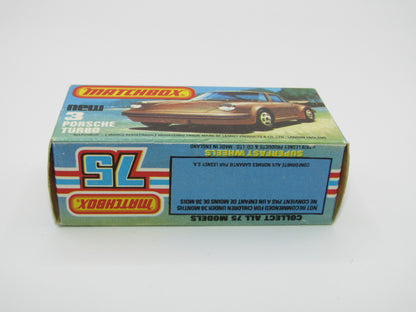 Matchbox Superfast 3C Porsche Turbo MATT SILVER GREY body, Red Interior BROWN Base