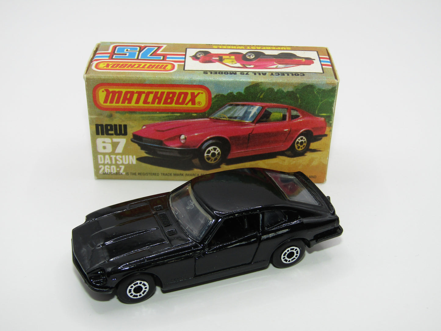 Matchbox Superfast 67C Datsun 126X Black, Black Interior Black Base