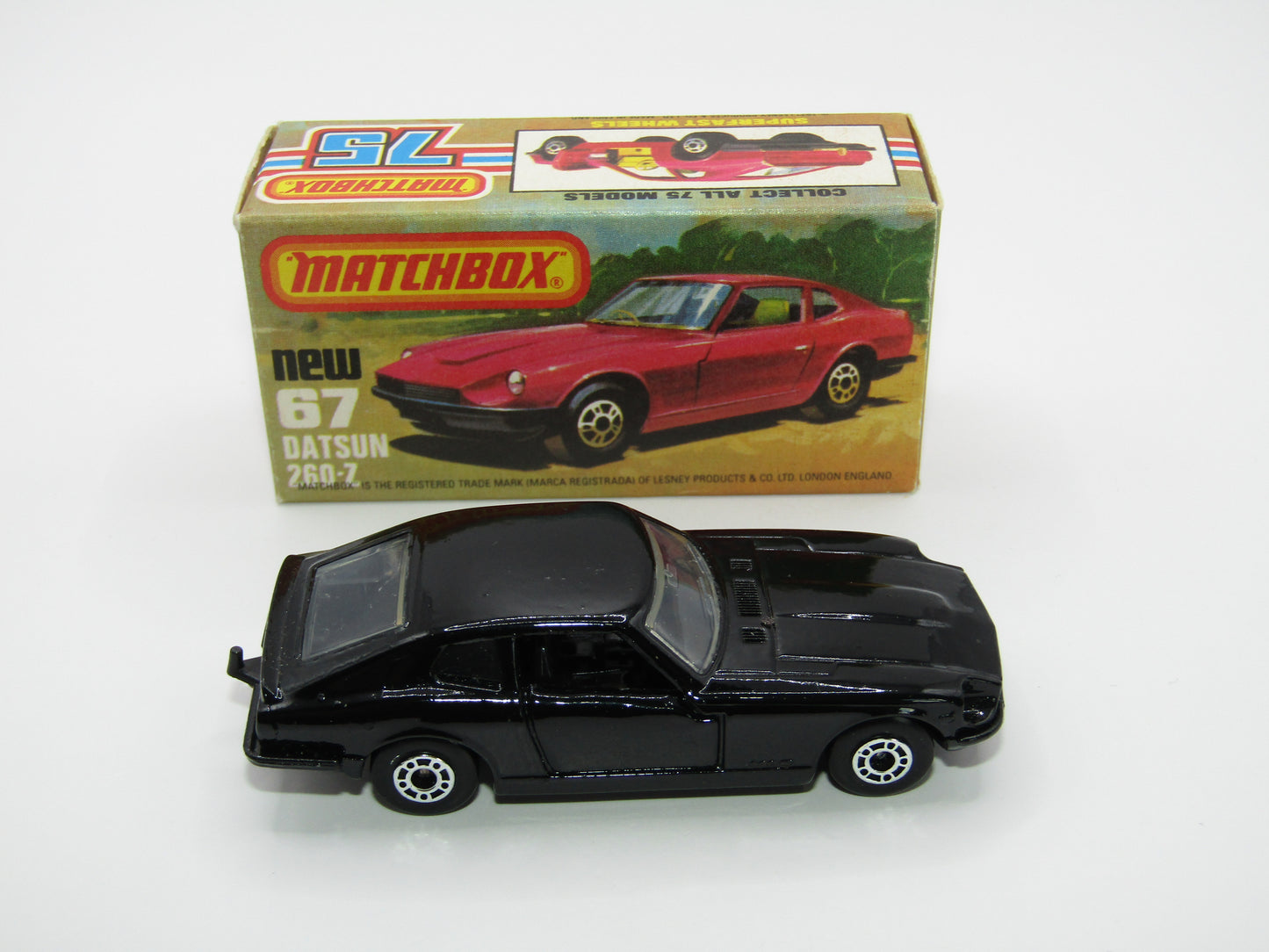 Matchbox Superfast 67C Datsun 126X Black, Black Interior Black Base