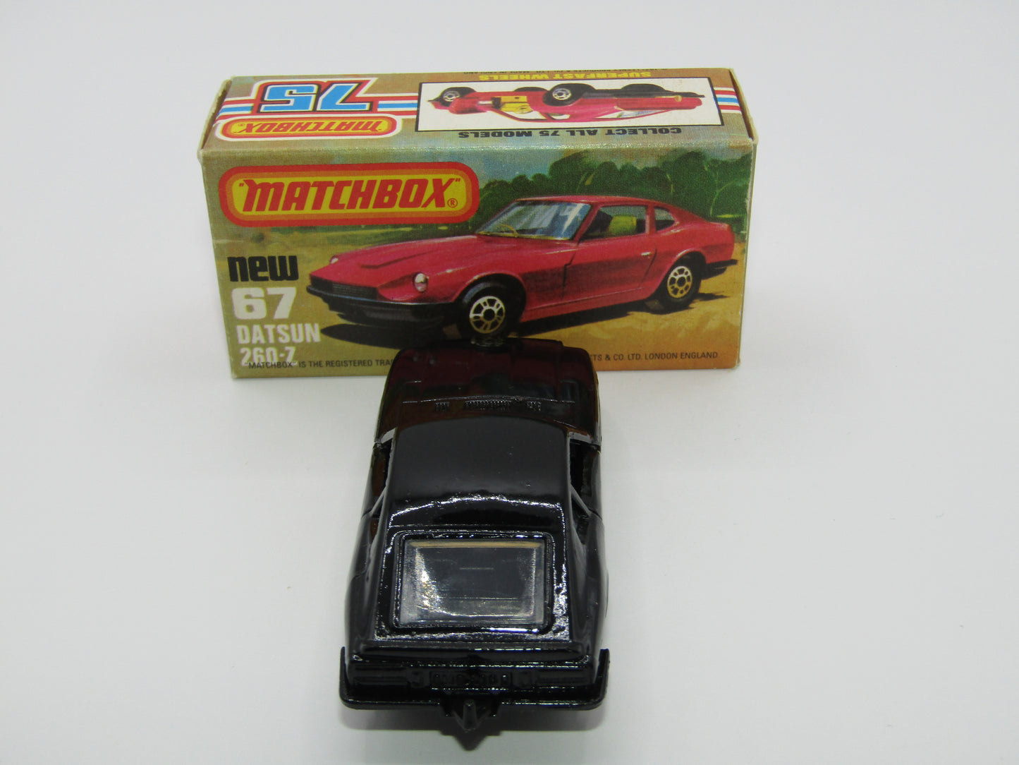 Matchbox Superfast 67C Datsun 126X Black, Black Interior Black Base