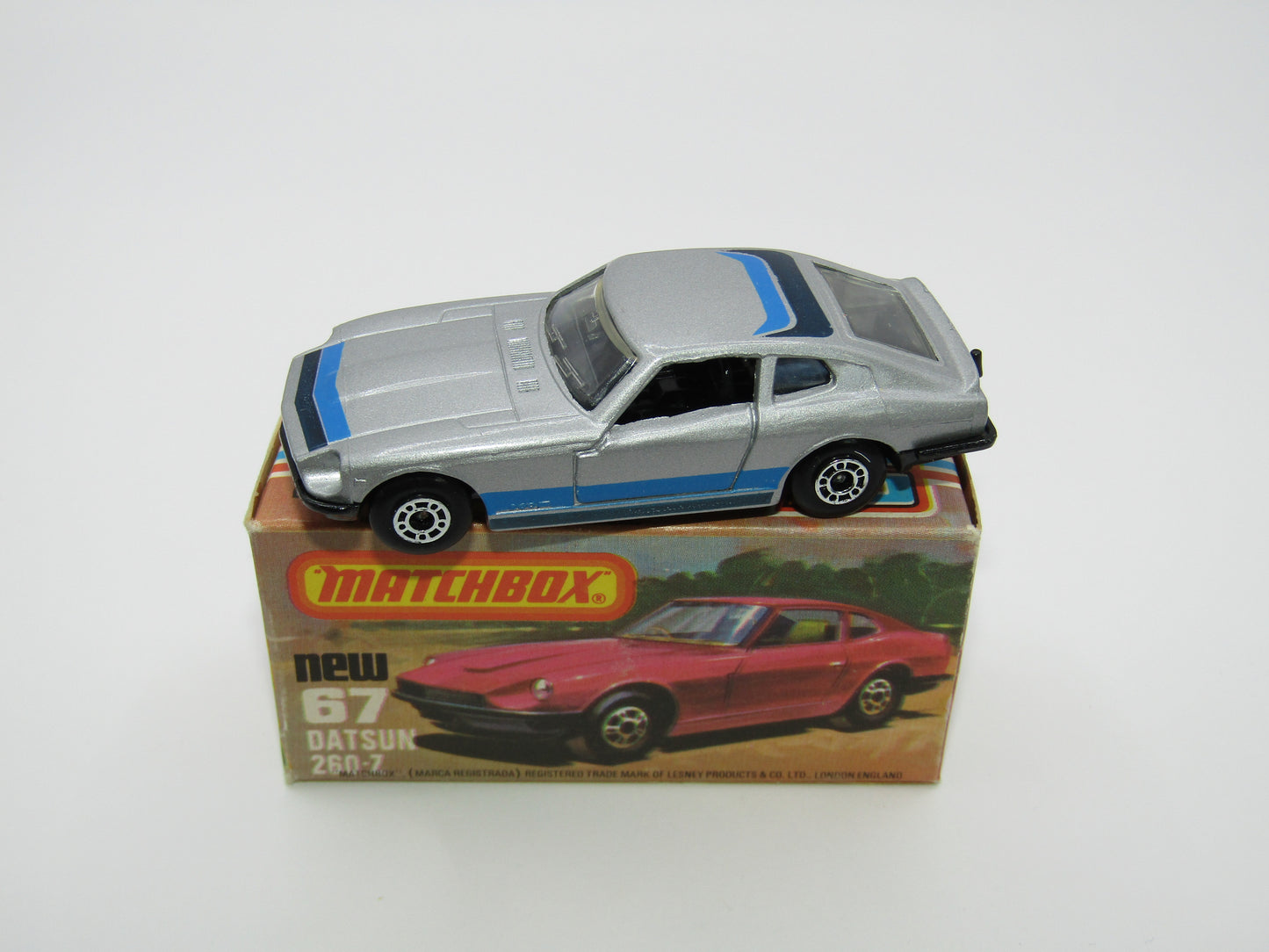 Matchbox Superfast 67C Datsun 126X Silver Blue Stripes
