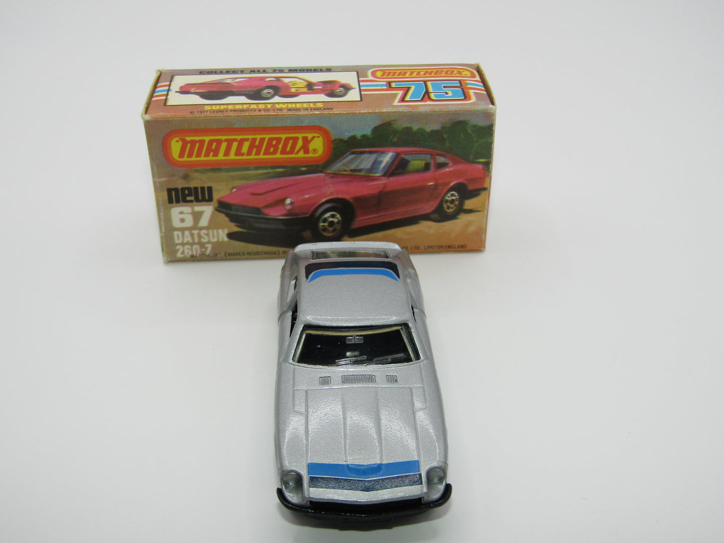 Matchbox Superfast 67C Datsun 126X Silver Blue Stripes