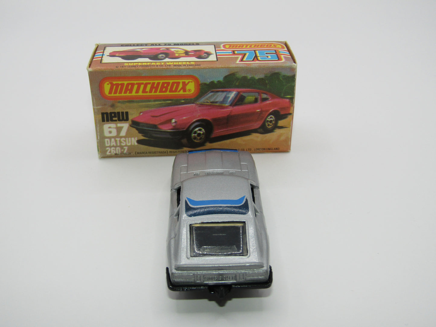 Matchbox Superfast 67C Datsun 126X Silver Blue Stripes