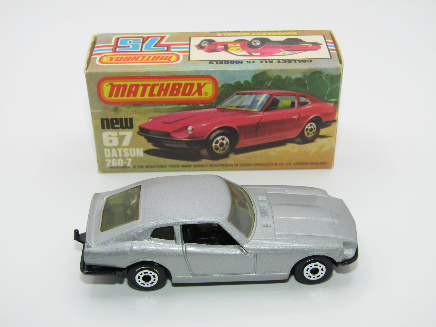 Matchbox Superfast 67C Datsun 126X Silver Black Interior Black Base