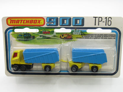 Matchbox Superfast Twin Pack TP-16 Articulated Truck & Trailer LEMON Yellow RED Windows