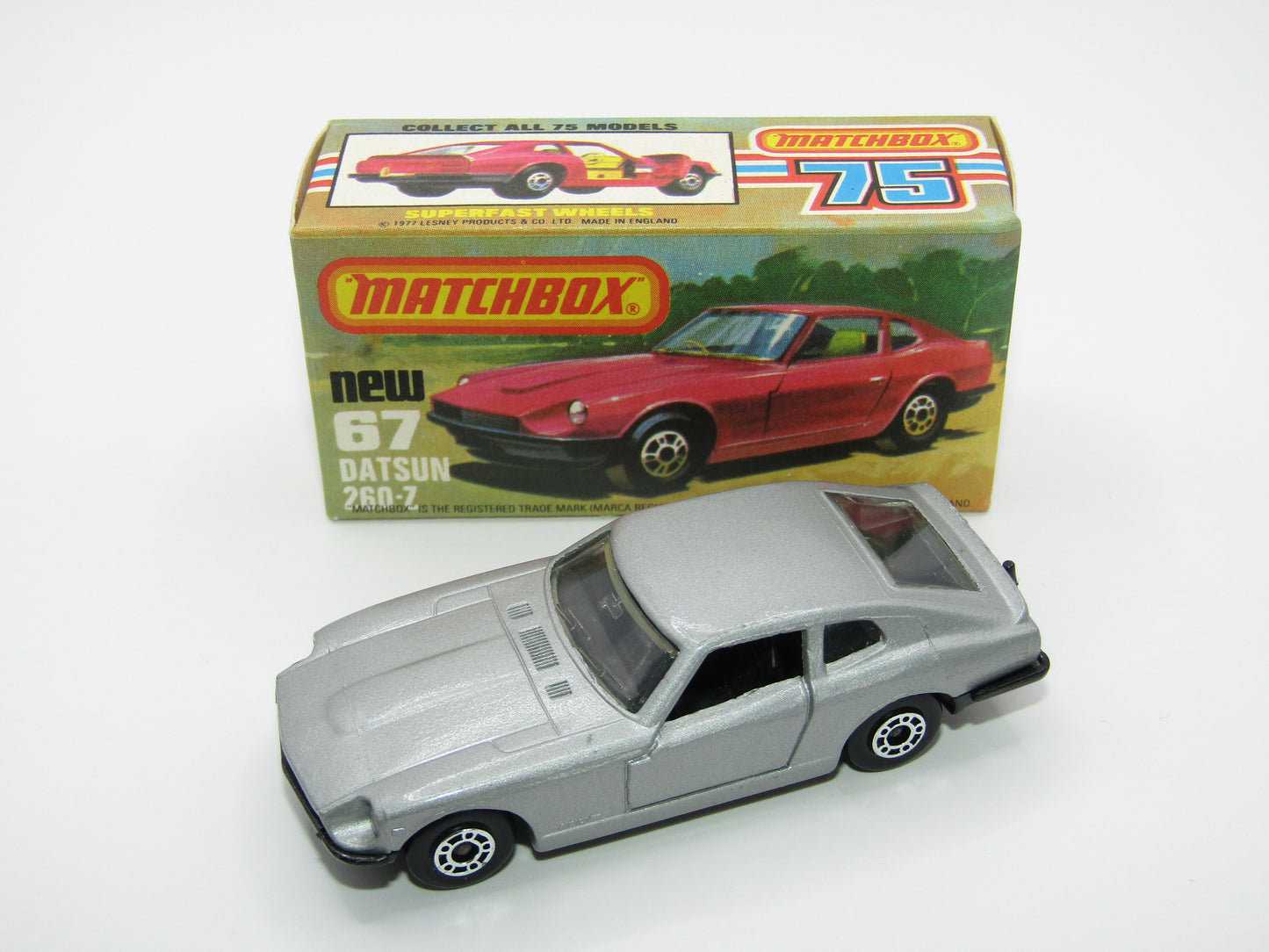 Matchbox Superfast 67C Datsun 126X Silver Black Int Black Base Clear Windows