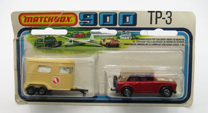 Matchbox Superfast Twin Pack TP-3 Metallic Red Field Car 44 & Pony Trailer