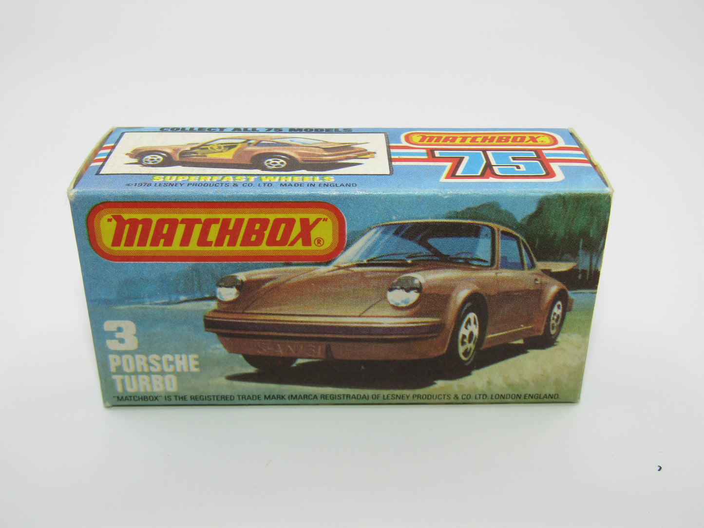 Matchbox Superfast 3C Porsche Turbo Silver, YELLOW Interior BLACK Base