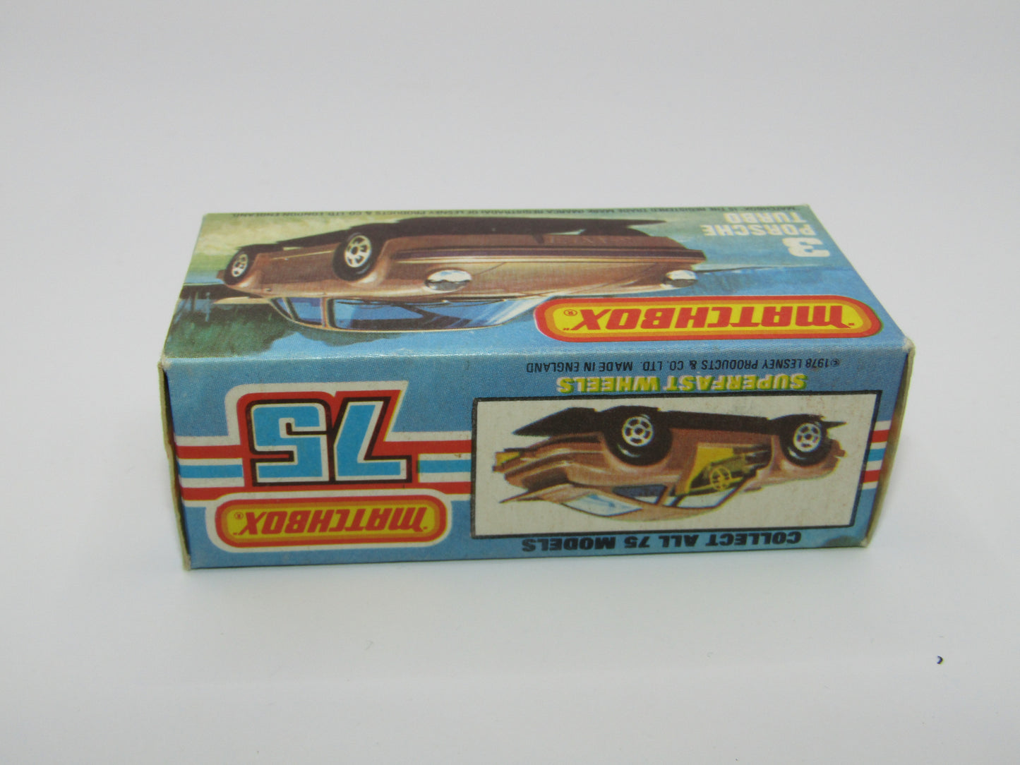 Matchbox Superfast 3C Porsche Turbo Silver, YELLOW Interior BLACK Base