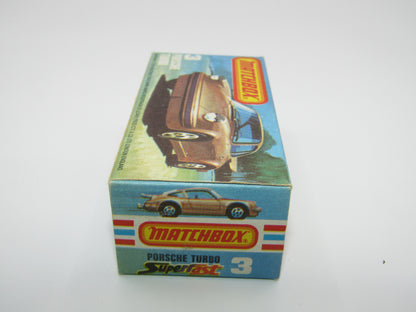 Matchbox Superfast 3C Porsche Turbo Silver, YELLOW Interior BLACK Base