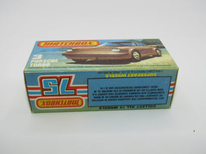 Matchbox Superfast 3C Porsche Turbo Silver, YELLOW Interior BLACK Base