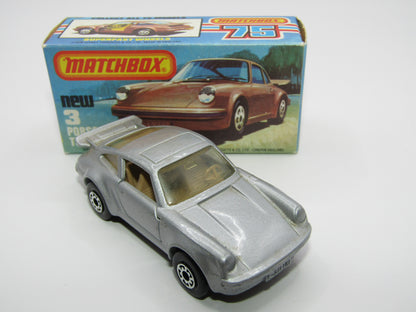 Matchbox Superfast 3C Porsche Turbo Silver, TAN Interior, BROWN base