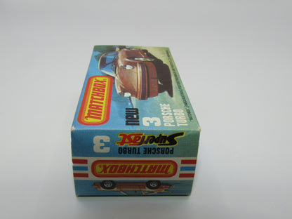 Matchbox Superfast 3C Porsche Turbo Silver, TAN Interior, BROWN base