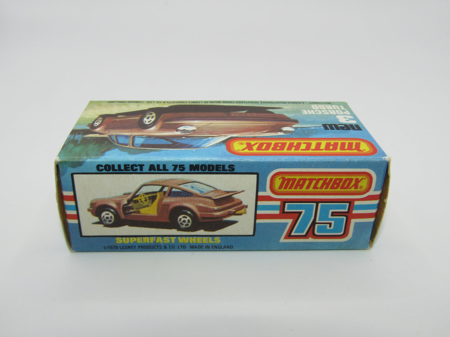 Matchbox Superfast 3C Porsche Turbo Silver, TAN Interior, BROWN base