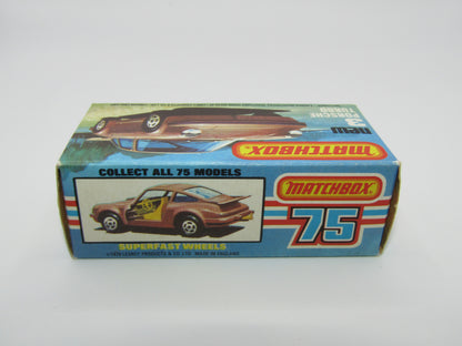 Matchbox Superfast 3C Porsche Turbo Silver, TAN Interior, BROWN base