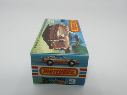 Matchbox Superfast 3C Porsche Turbo Silver, TAN Interior, BROWN base