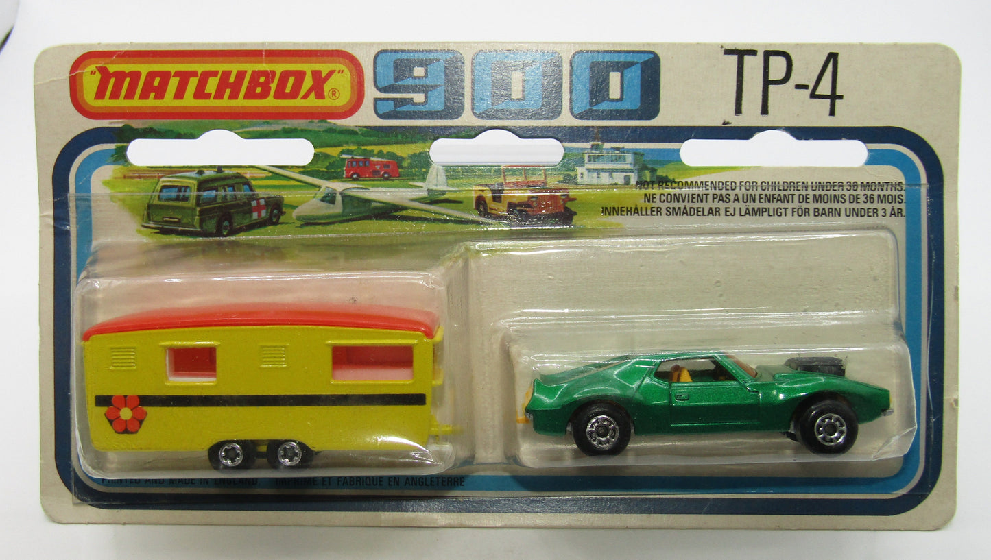 Matchbox Superfast Twin Pack TP-4 AMX Javelin & Caravan Met Green SILVER BASE