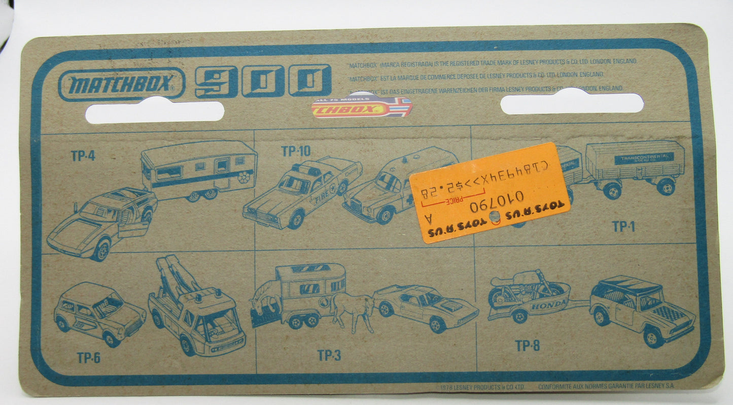 Matchbox Superfast Twin Pack TP-4 AMX Javelin & Caravan Met Green SILVER BASE