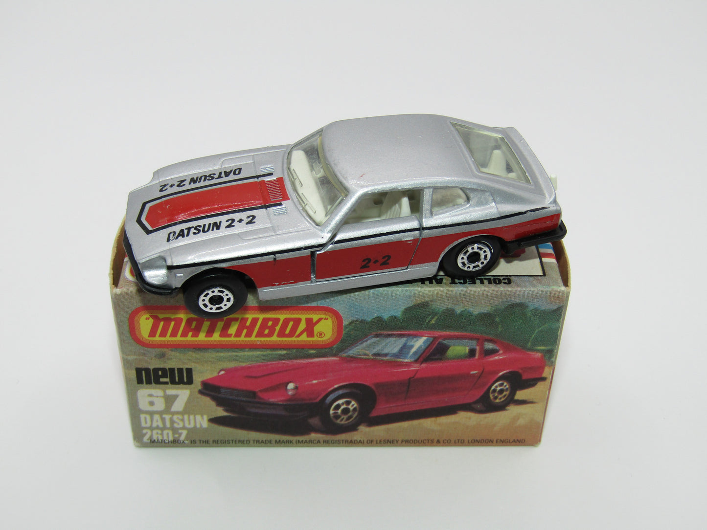 Matchbox Superfast 67C Datsun 126X RED Stripe Tampo Flat Black Base