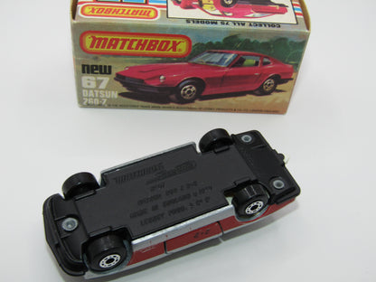 Matchbox Superfast 67C Datsun 126X RED Stripe Tampo Flat Black Base