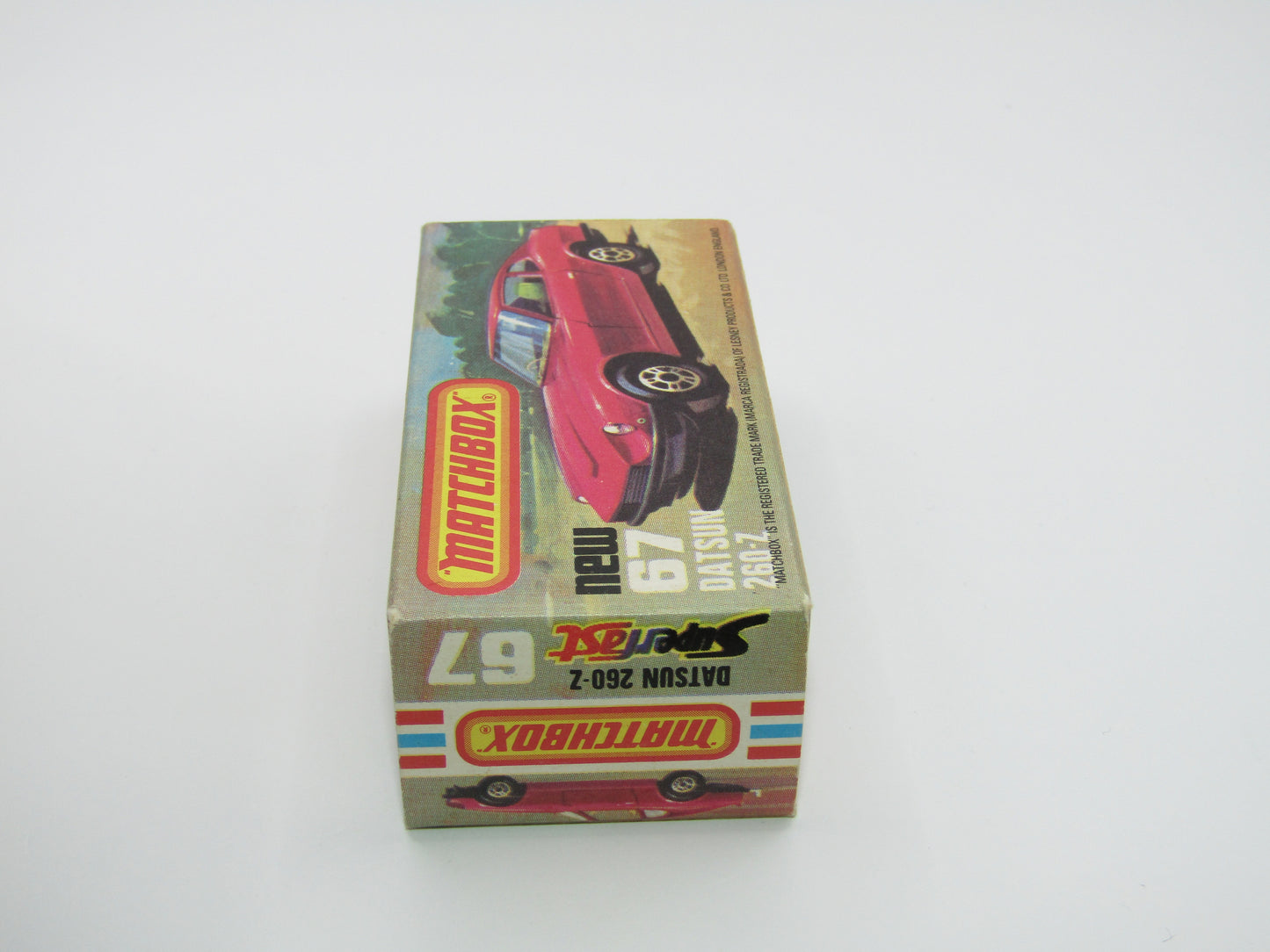 Matchbox Superfast 67C Datsun 126X RED Stripe Tampo Flat Black Base