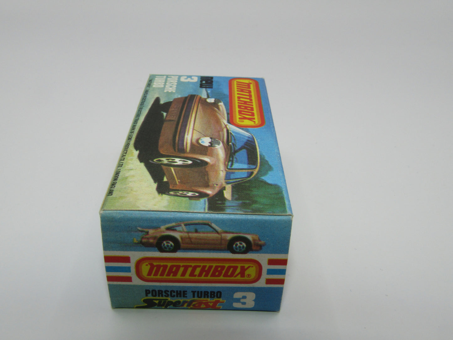 Matchbox Superfast 3C Porsche Turbo Silver, TAN Interior, GLOSS Black Base