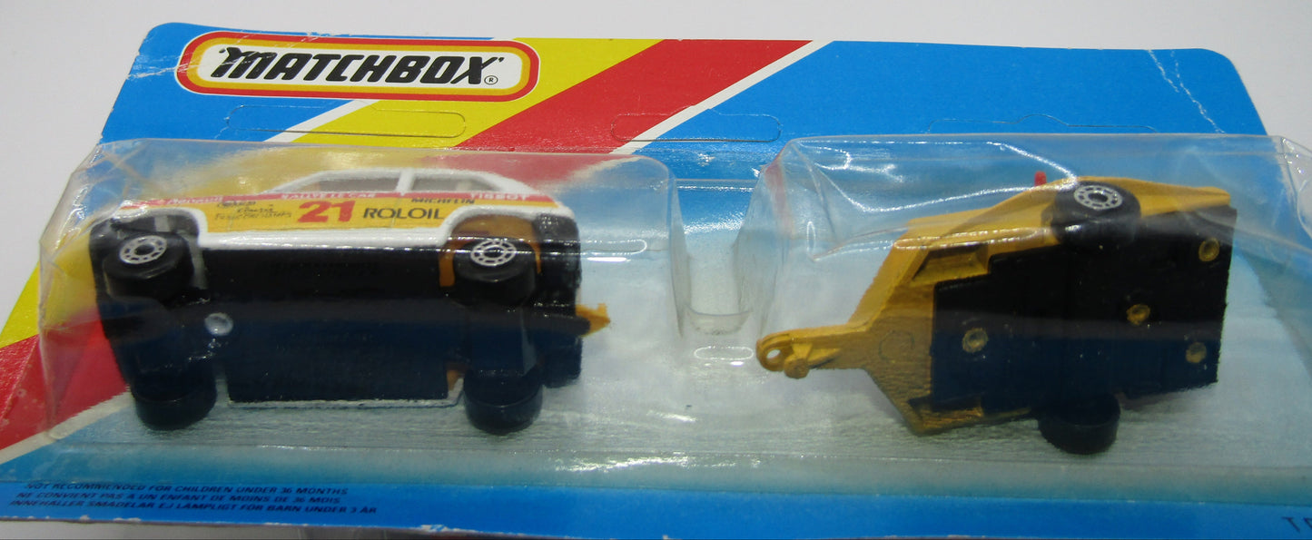 Matchbox Superfast Twin Pack TP-106 Renault & Bicycle Trailer ORANGE Interior