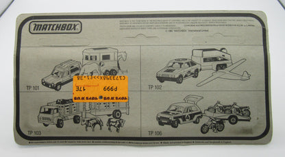 Matchbox Superfast Twin Pack TP-106 Renault & Bicycle Trailer ORANGE Interior