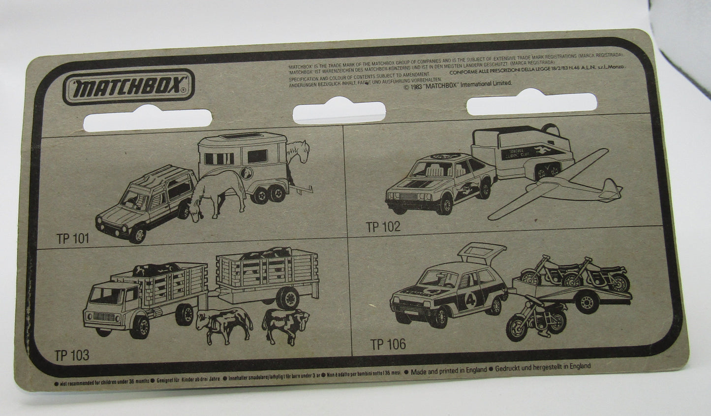 Matchbox Superfast Twin Pack TP-106 Renault & Bicycle Trailer BLACK BIKES Sealed