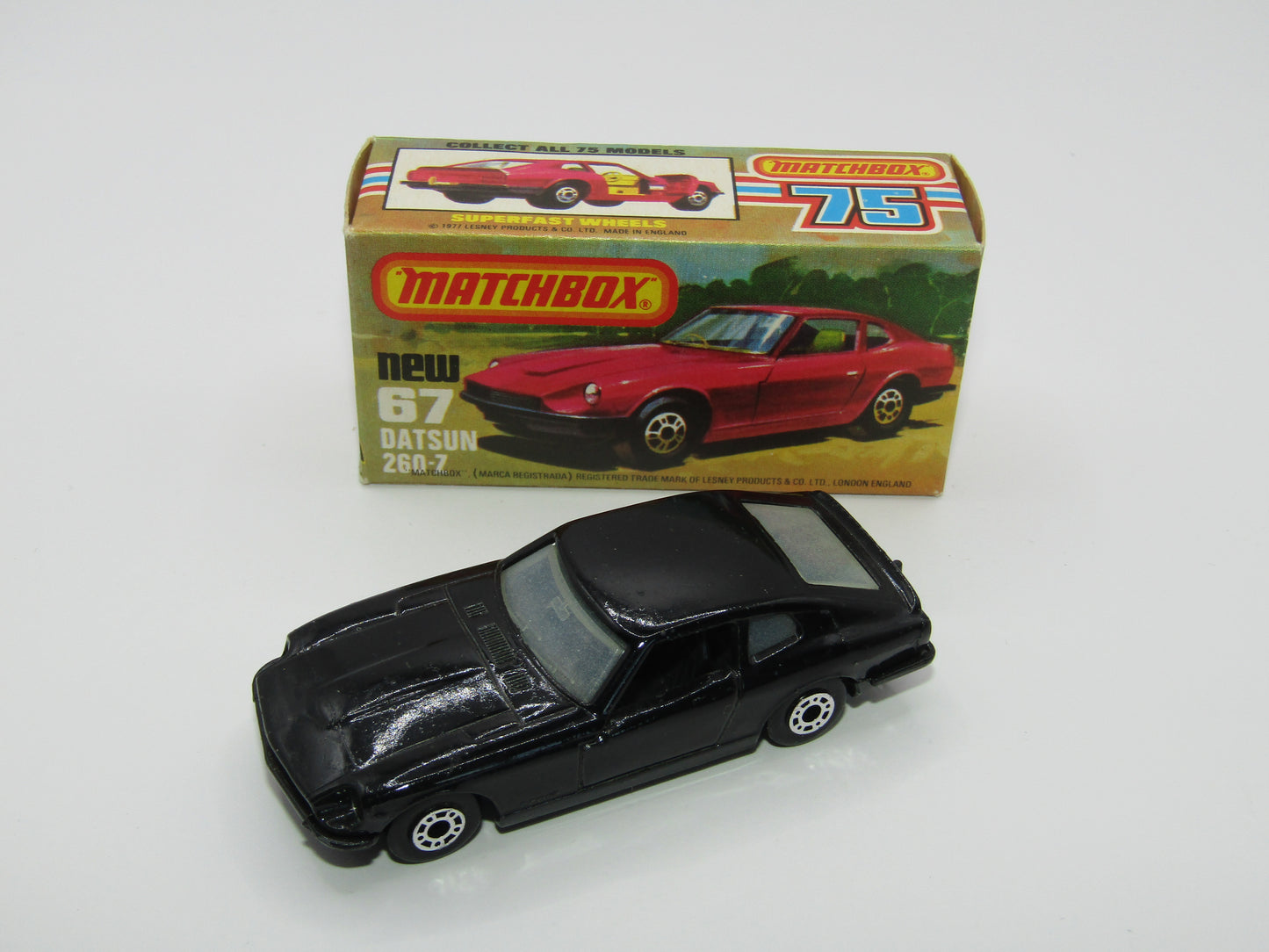 Matchbox Superfast 67C Datsun 126X Black LIGHT OPAQUE Windows