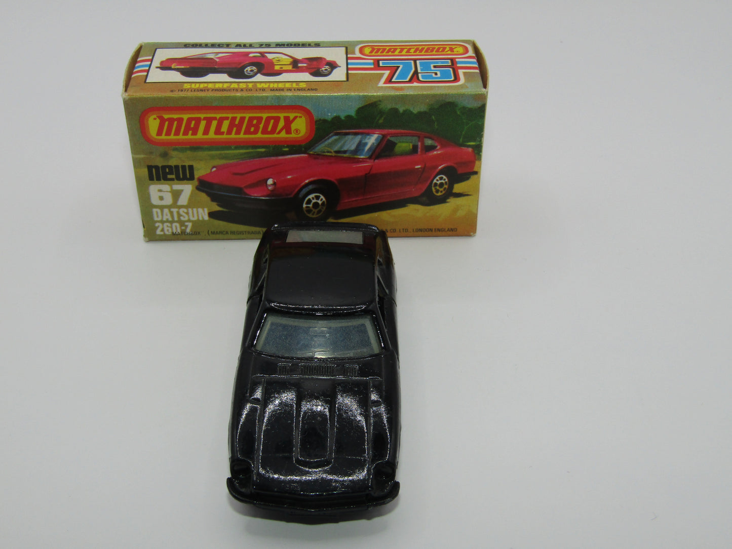 Matchbox Superfast 67C Datsun 126X Black LIGHT OPAQUE Windows