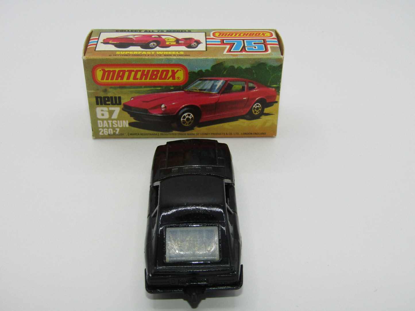 Matchbox Superfast 67C Datsun 126X Black LIGHT OPAQUE Windows