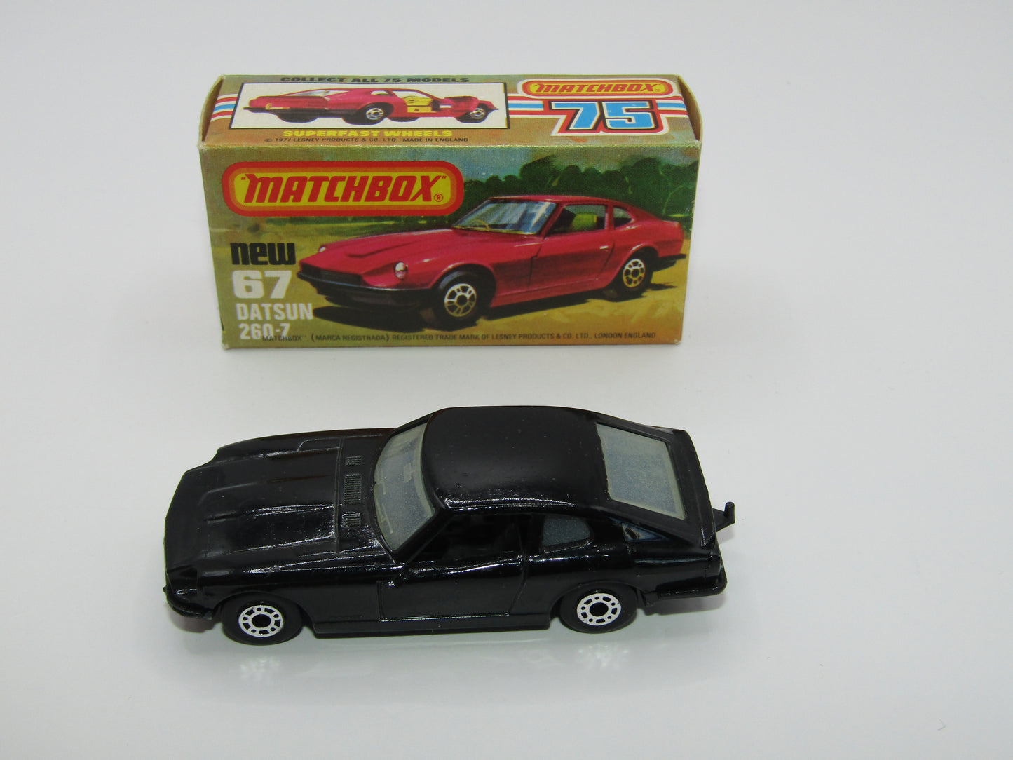 Matchbox Superfast 67C Datsun 126X Black LIGHT OPAQUE Windows