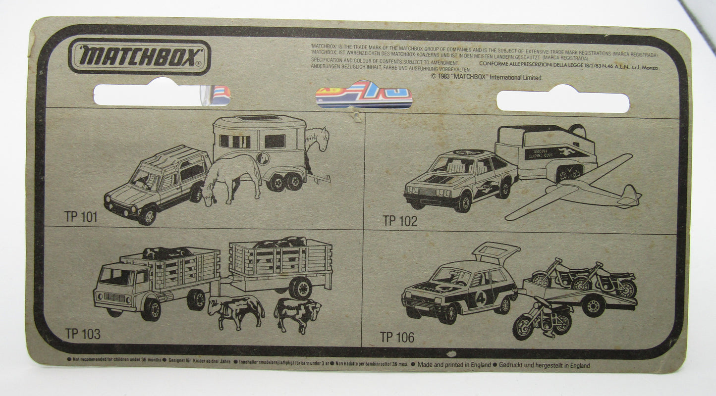Matchbox Superfast Twin Pack TP-105 ALL BLACK Datsun & Boat&Trailer Cloudy Windows