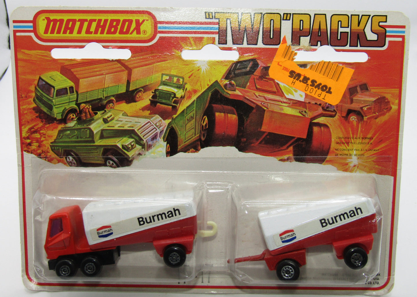Matchbox Superfast Twin Pack TP-17 Freeway Gas Tanker & Trailer MILITARY CARD