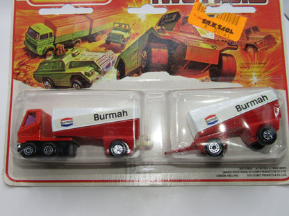 Matchbox Superfast Twin Pack TP-17 Freeway Gas Tanker & Trailer MILITARY CARD
