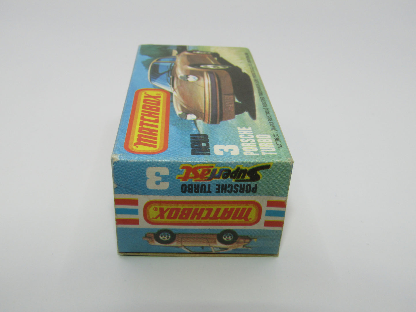 Matchbox Superfast 3C Porsche Turbo Red, OPAQUE Windows, Tan Interior, Gloss Black Base