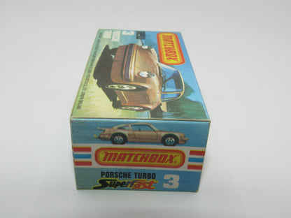 Matchbox Superfast 3C Porsche Turbo Red, OPAQUE Windows, Tan Interior, Gloss Black Base