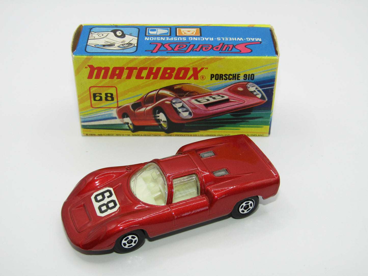 Matchbox Superfast 68A Porsche 910 68 Label CLEAR WINDOWS