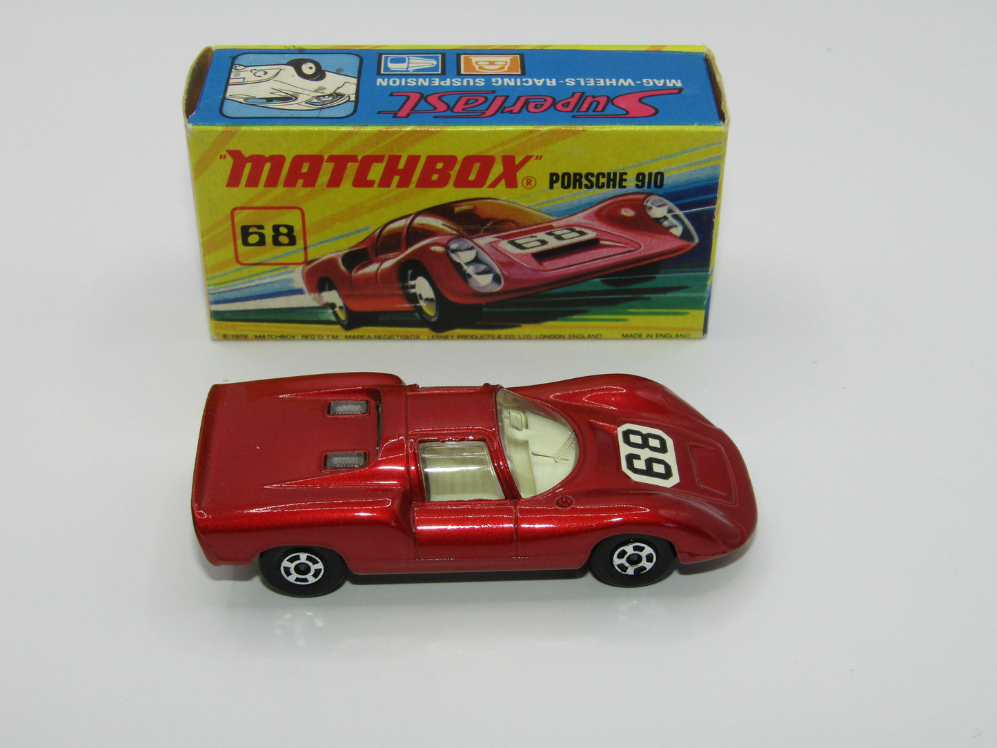 Matchbox Superfast 68A Porsche 910 68 Label CLEAR WINDOWS